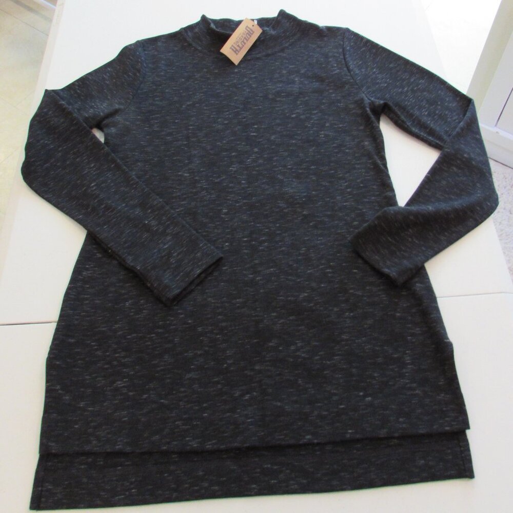 Duluth Blue Ridge Mock Neck Tunic Top Charcoal NWT